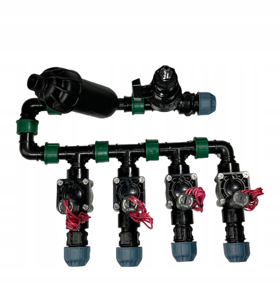 Kolektor 4 sekcje Hunter Pgv na rurę Pe 25mm Filtr Odpowietrznik