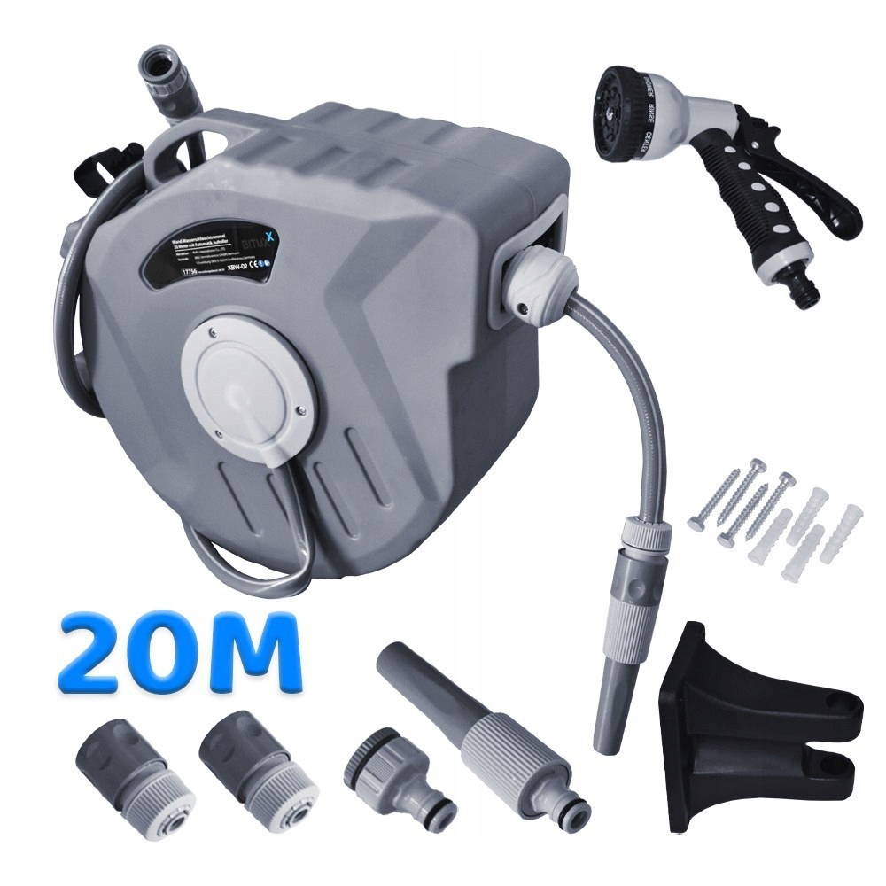 Bituxx Wąż Ogrodowy 20 m Automatyczny na Bębnie z Zraszaczem – Podlewanie T