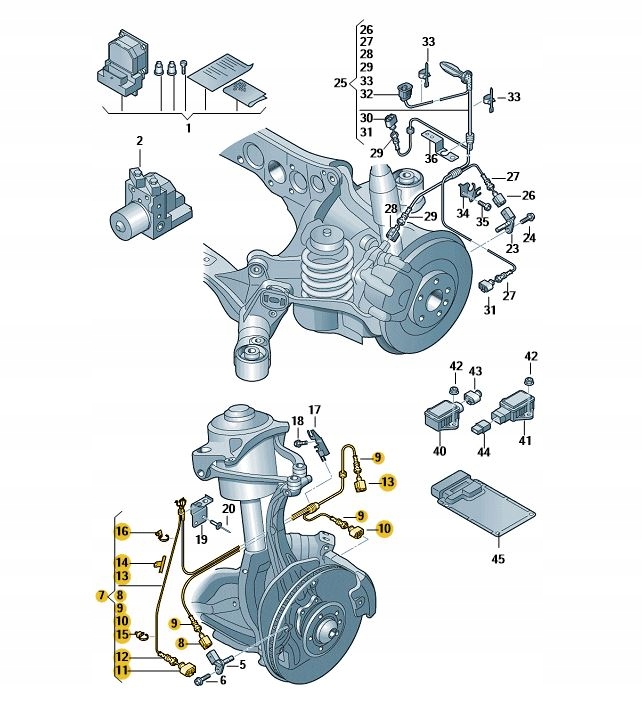WIĄZKA PRZEWÓD CZUJNIKA ABS HAMULCÓW AUDI A4 A5 B8 LEWY PRZÓD ORYGINAŁ ASO Numer katalogowy części 8K0972251C