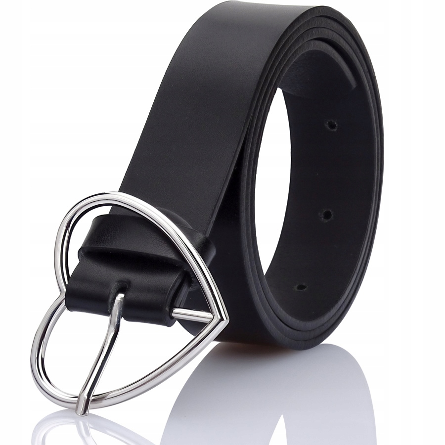 

Damski Krótki Pasek Gracio Czarny Serce Klamra