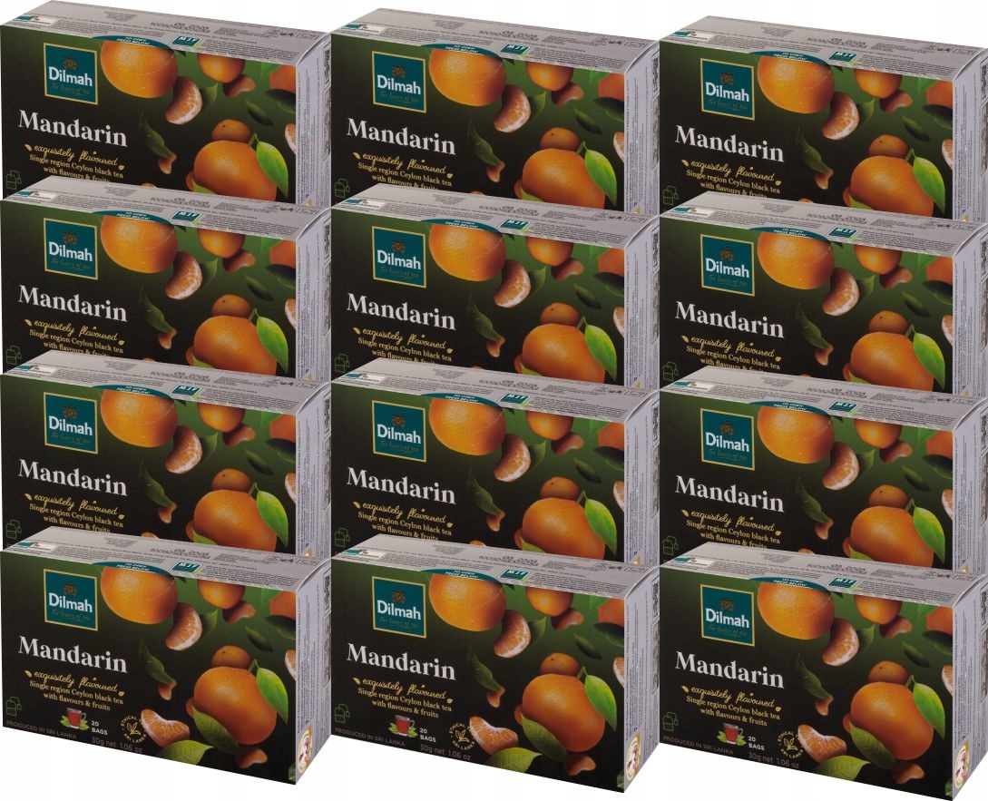(x12) Dilmah Czarna Herbata z Aromatem Mandarynki 20tb