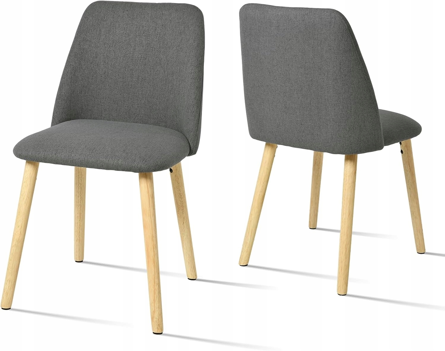 Čalúnené stoličky 2 ks tmavošedé drevo jedáleň kuchynské stoličky