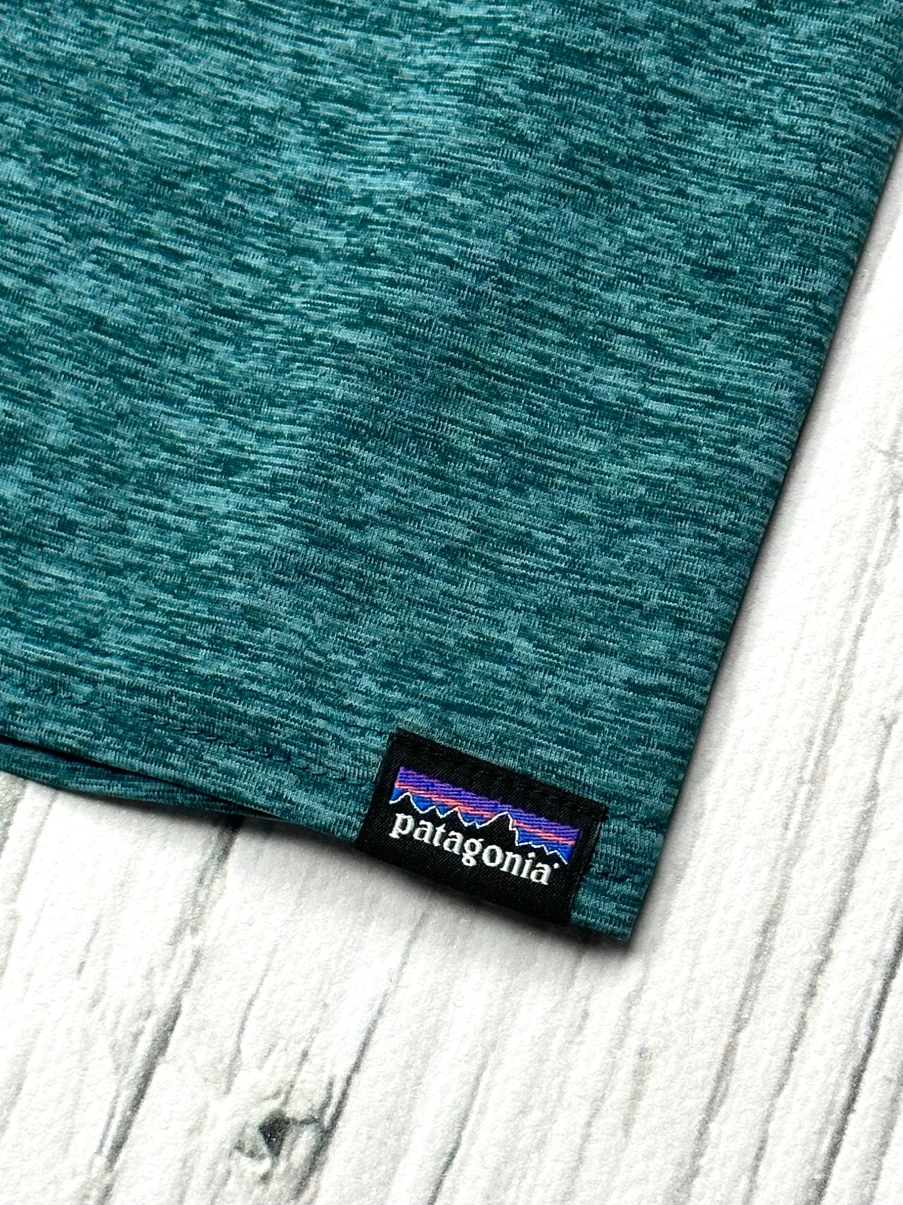 PATAGONIA CAPILENE Koszulka z Krótkim Rękawem Męska z Nadrukiem Turkusowa M Rozmiar M