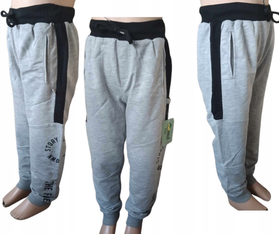 Modne Chłopięce spodnie dresowe dziecięce 128-134