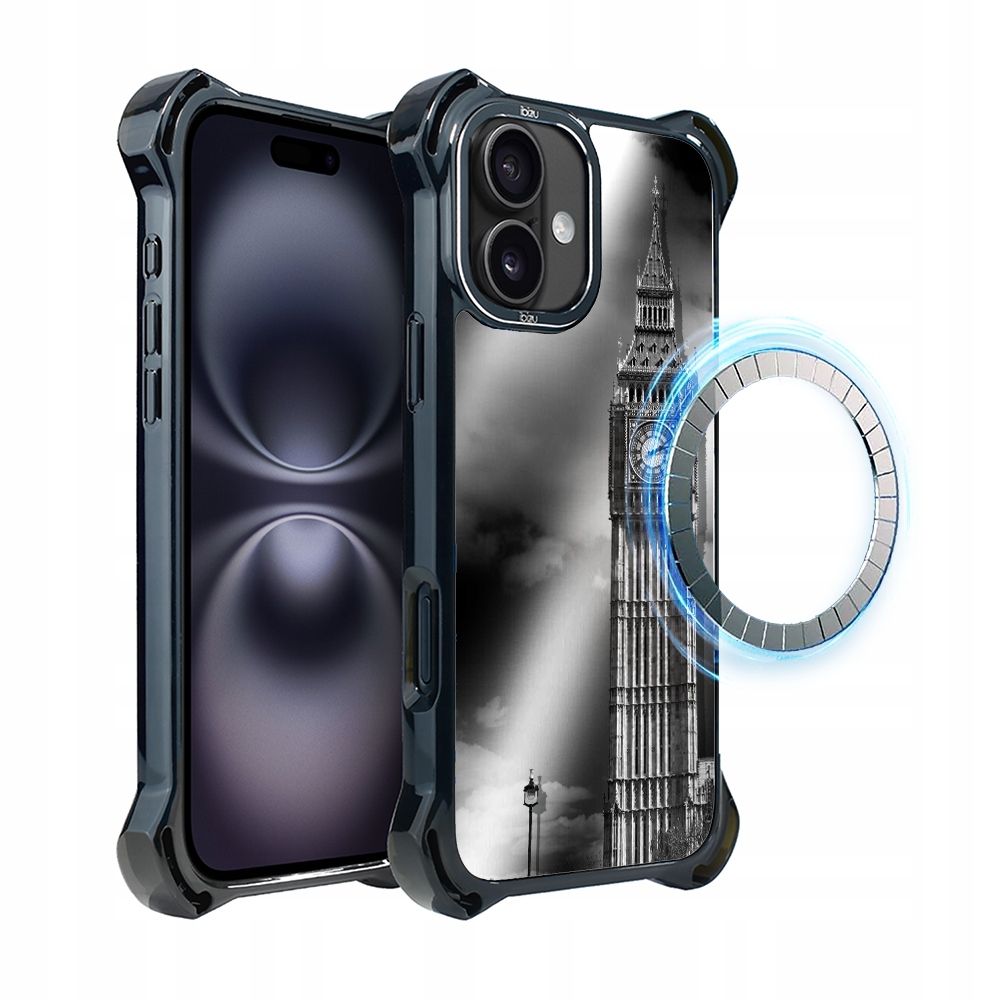 Pouzdro pro iPhone 16 Plus Ibizu DropGuard Ultra s MagSafe, Big Ben