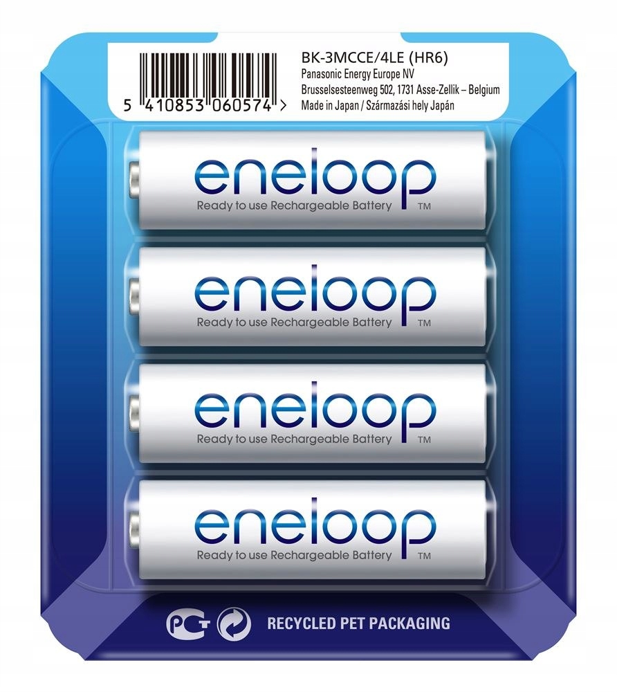 

4x Japońskie Akumulatorki Panasonic Eneloop R6 Aa