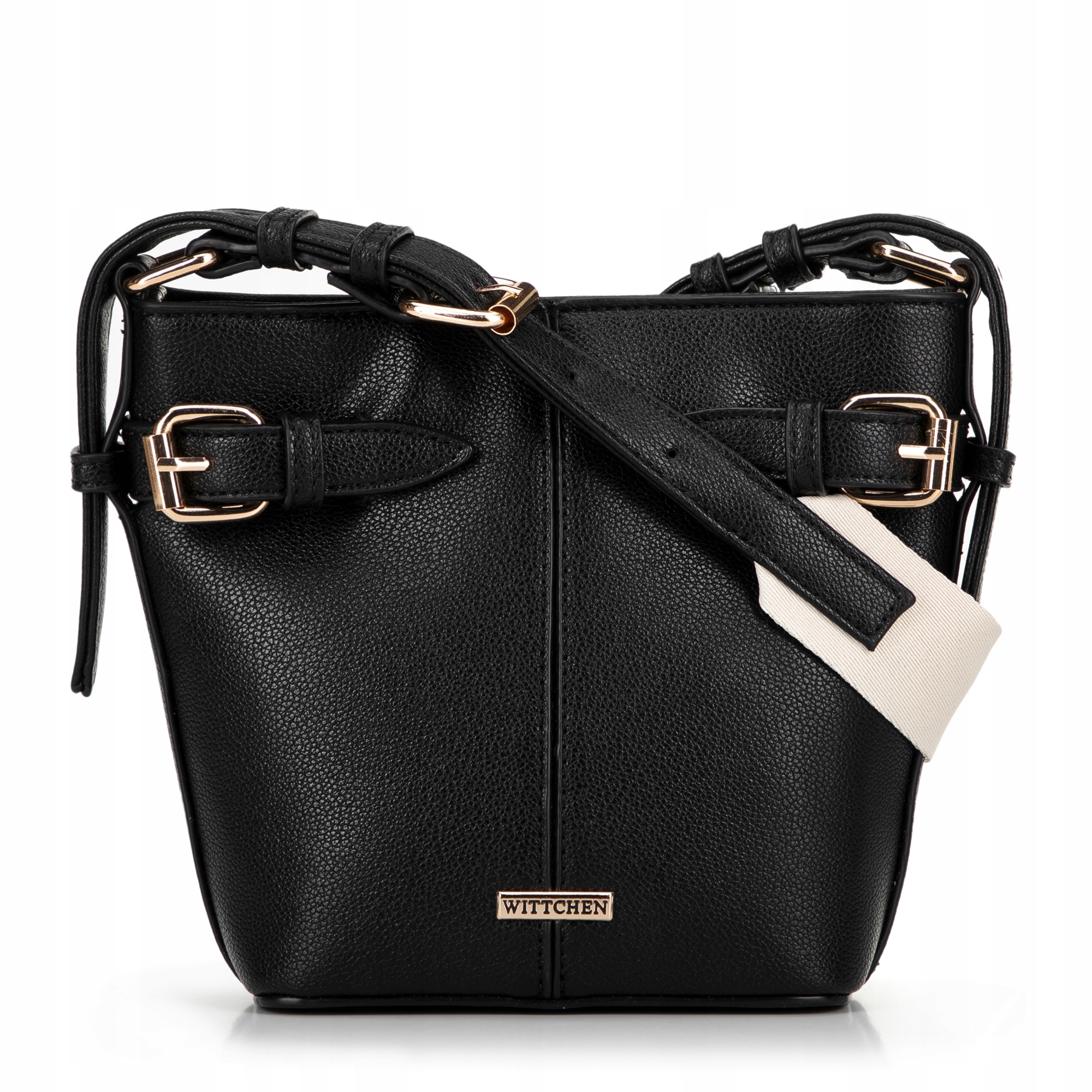 Vaková kabelka s ozdobnými pásky Wittchen 100-4Y-210-1 černá ekokůže