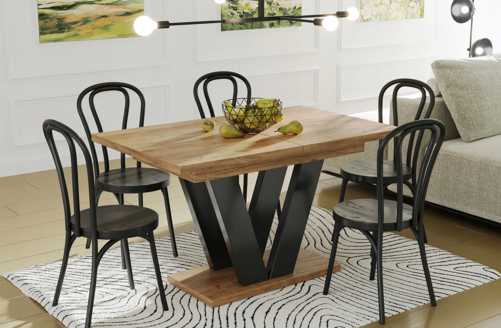 Stół rozkładany 130/210 cm KUCHNIA SALON nowoczesny DĄB CRAFT Kod producenta en-0152_dąb_craft