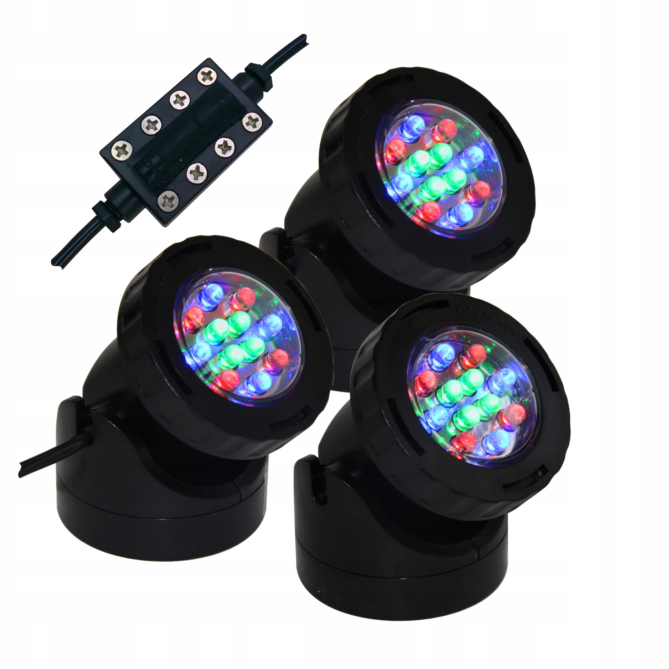 ZESTAW 3 X REFLEKTOR QL 39 LAMPA LED RBG 3 X 1,5 W