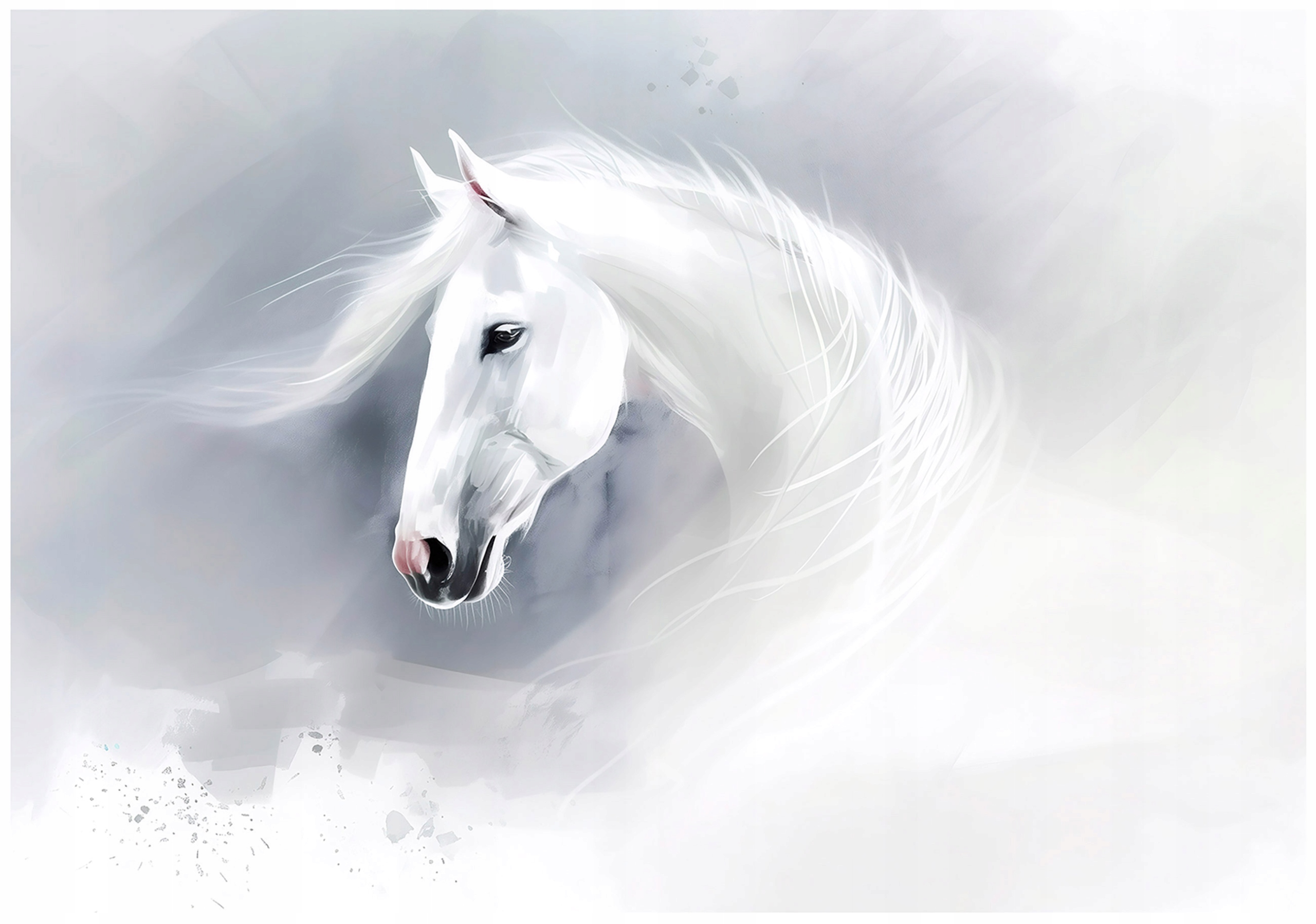 Vinylová Strukturálna Fototapeta Pre Deti Kôň Biely Zviera Šedá 312x219