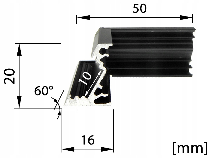 PL16KCZ60 PROFIL LED CORNER ŁĄCZNIK KĄT 60 ŚWIDNIK Marka inna
