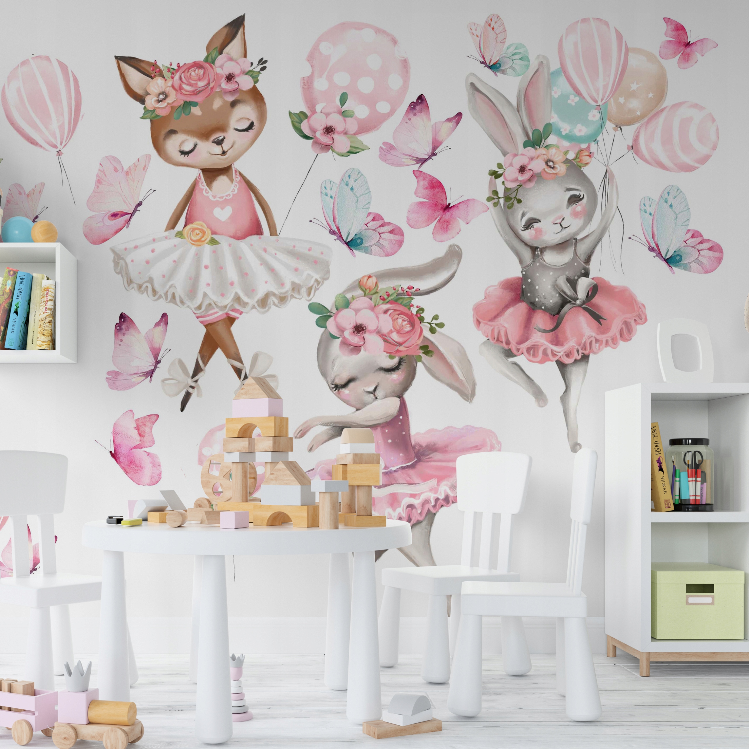 NAKLEJKA NA ŚCIANĘ BALETNICE DZIEWCZYNKI 120x120CM Marka inna