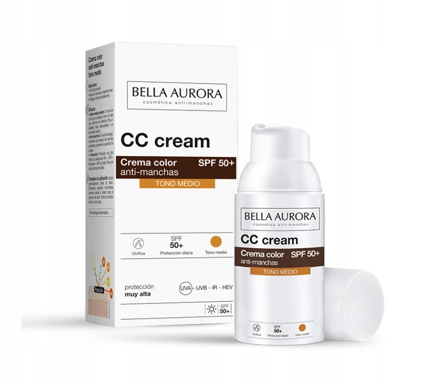 Bella Aurora Anti-Dark Spots CC Cream Spf50+ średni odcień 30 ml