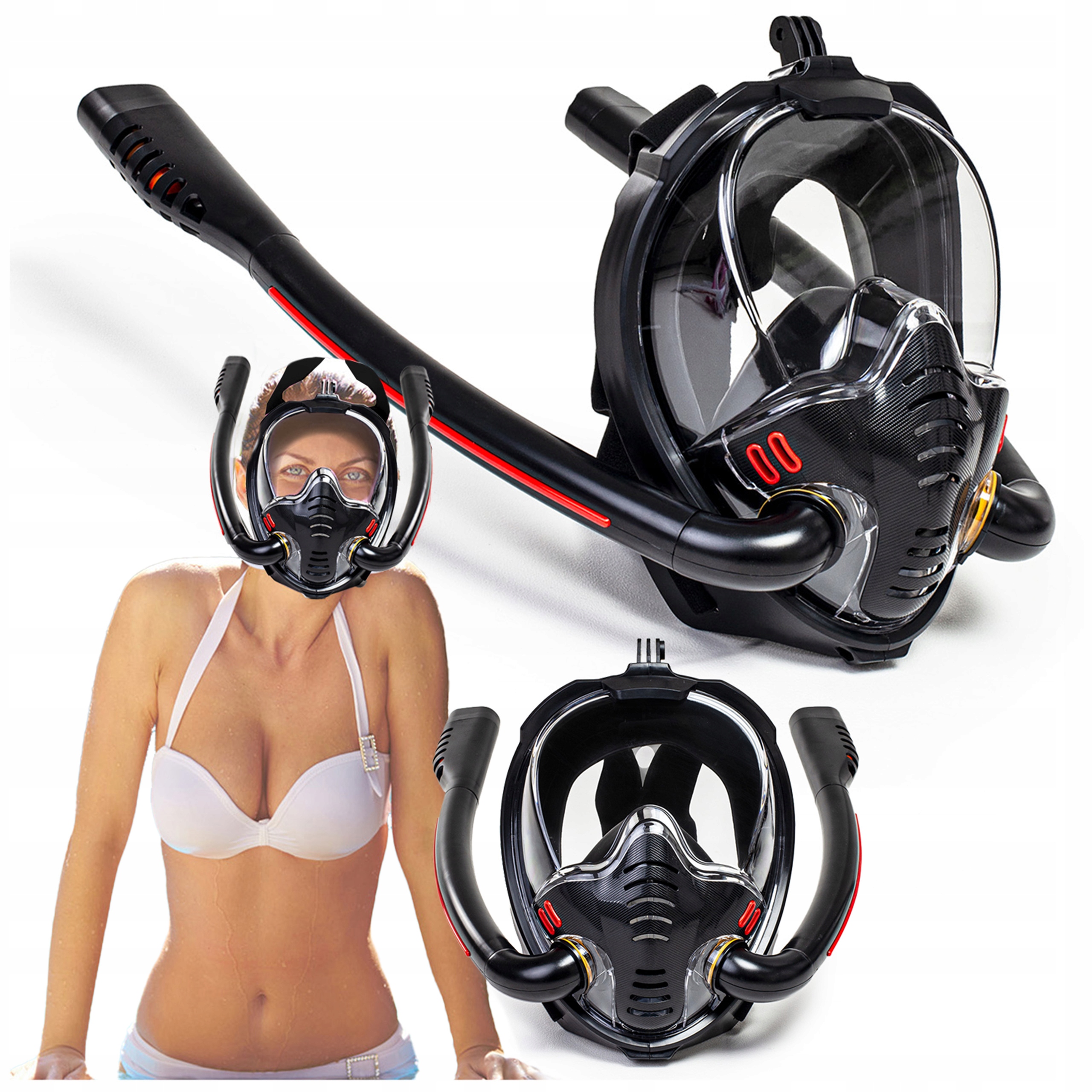 MASKA DO NURKOWANIA PEŁNOTWARZOWA DO SNORKELINGU PŁYWANIA AntiFog S/M