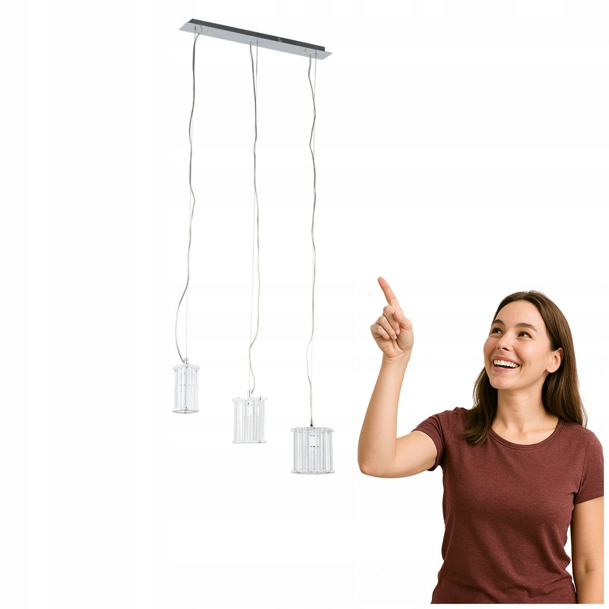 Klasický lustr Crystal Chromový 3xG9 Nastavitelný Italux