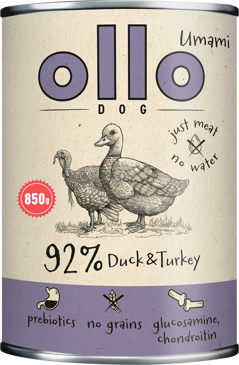 Levně Ollo Umami Kachna Krůta Krmivo Vlhké pro psa Set 6x850 g