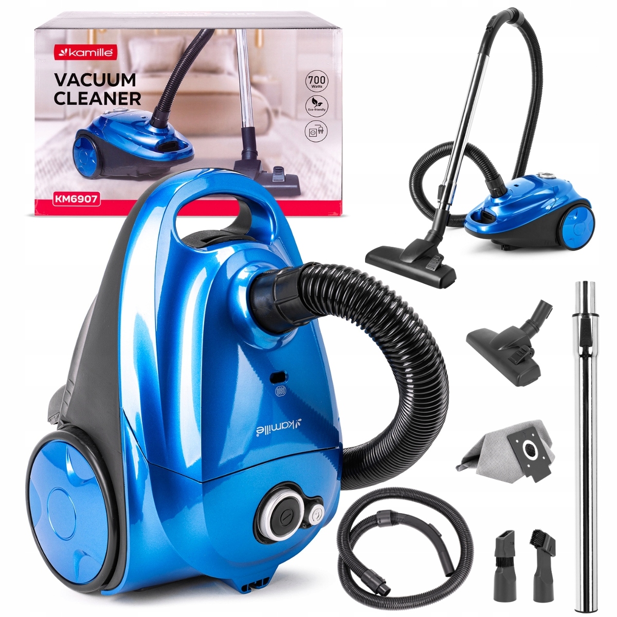 Odkurzacz Kamille Workowy Tradycyjny Mocny 700W Akcesoria Filtr Hepa