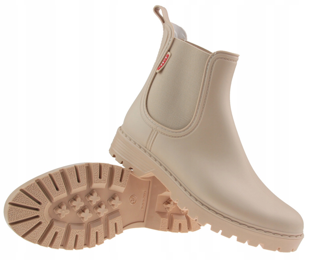 KALOSZE SZTYBLETY KRÓTKIE MELISKI BEŻOWE MAT r. 40 Marka bez marki