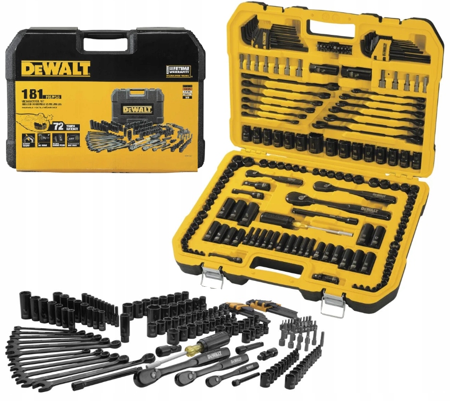 

Zestaw Kluczy Nasadowych DeWALT 181 elementów