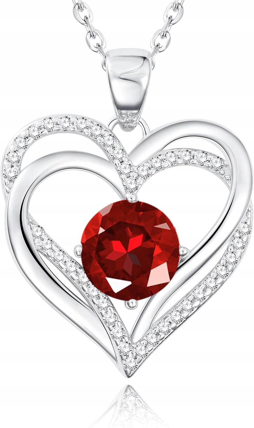 Stříbrný náhrdelník rhodiované srdce stříbro 925 pro ženy