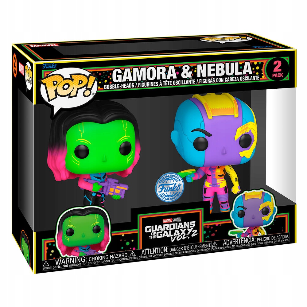 Funko Pop set Strážci Galaxie 2pack Gamora & Nebula Blacklight Spec