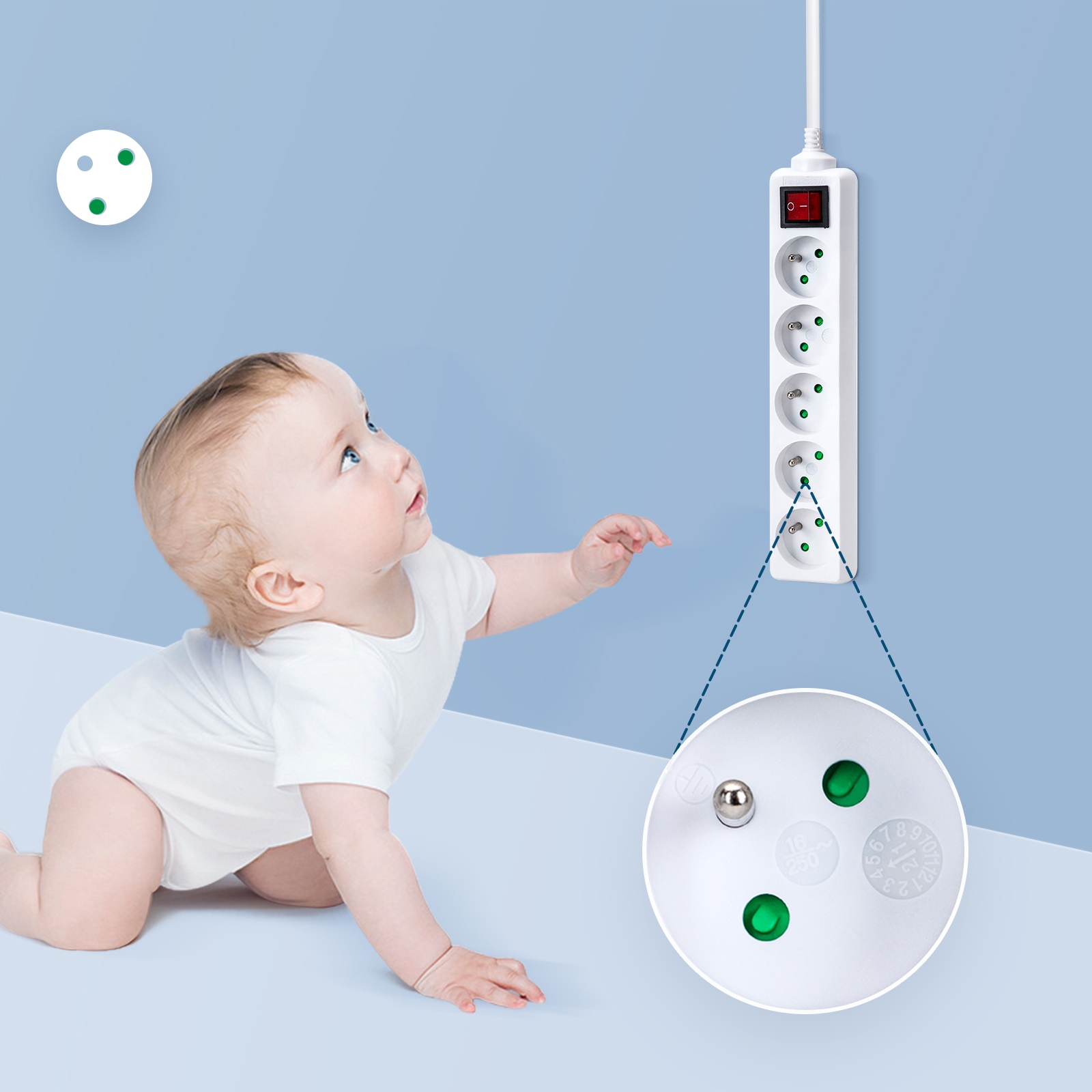 PRZEDŁUŻACZ LISTWA ZASILAJĄCA 5 GNIAZDA 1.5M Liczba gniazd 5