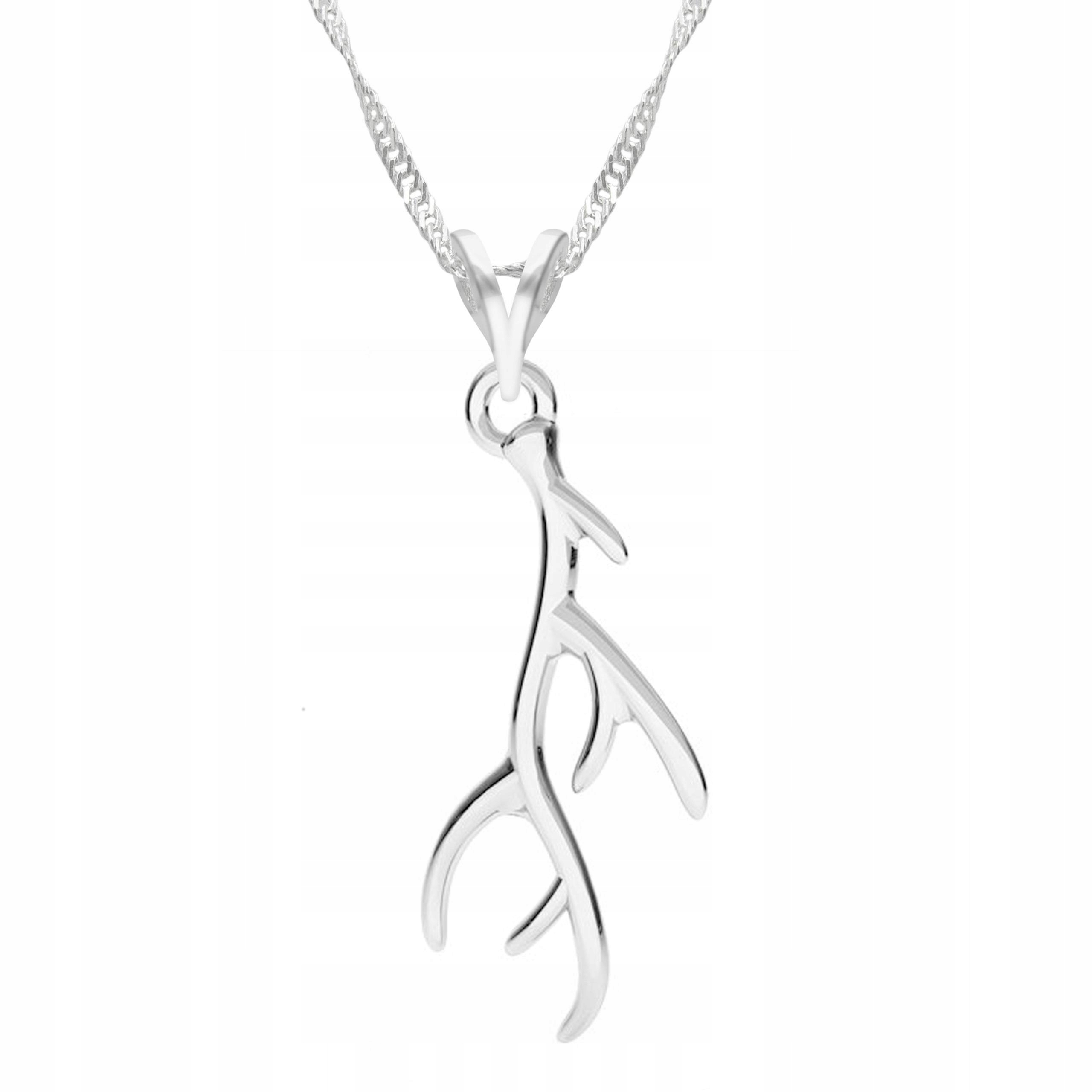 Stříbrný náhrdelník Jelení parohy Zvíře Jelen Deer Stříbro 925