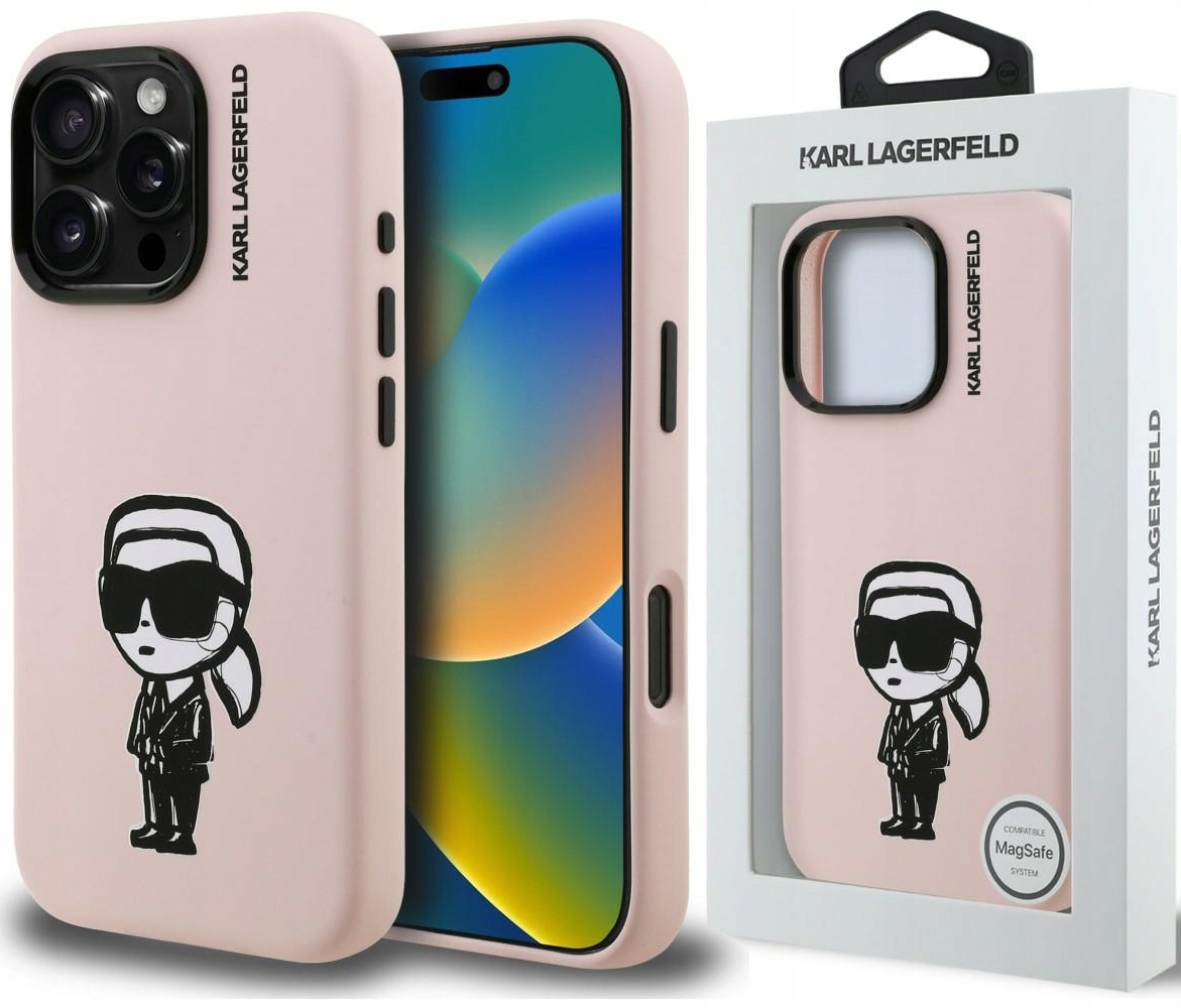 Karl Lagerfeld pokrowiec Silikonowy MagSafe Mat etui do iPhone 16 Pro Max
