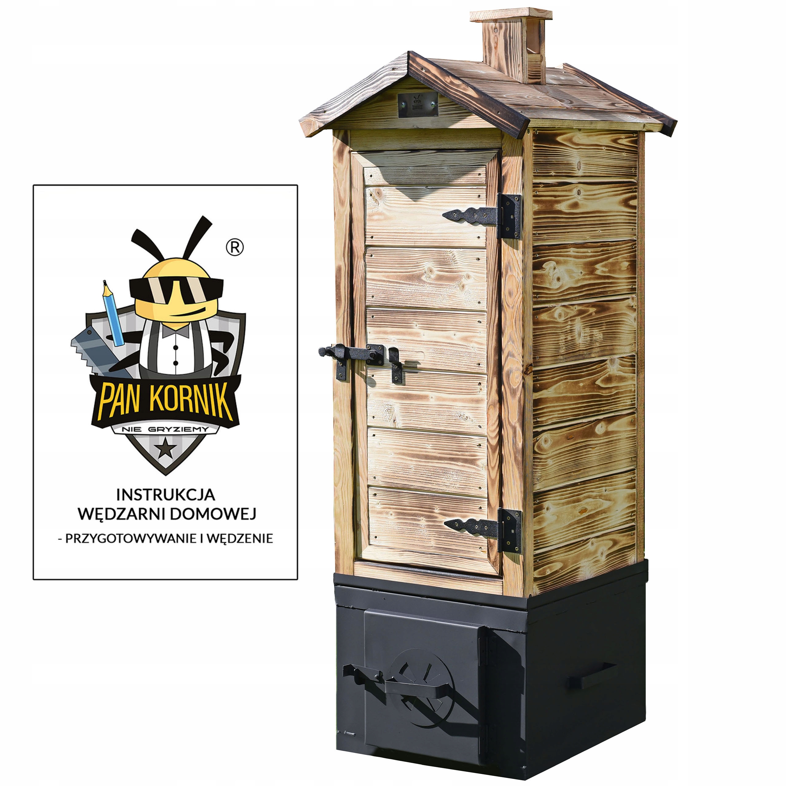 WĘDZARNIA OGRODOWA DOMOWA DREWNIANA Z PALENISKIEM BEZPOŚREDNIM PANKORNIK