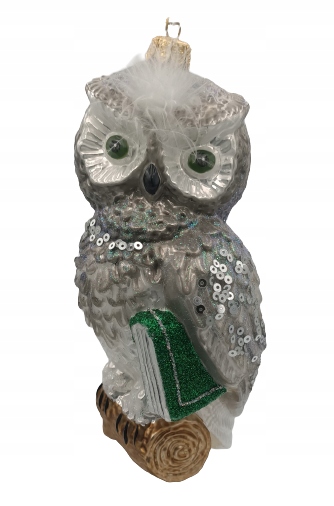 

Bombki Choinkowe Szklane Sowa z książką 17,5cm