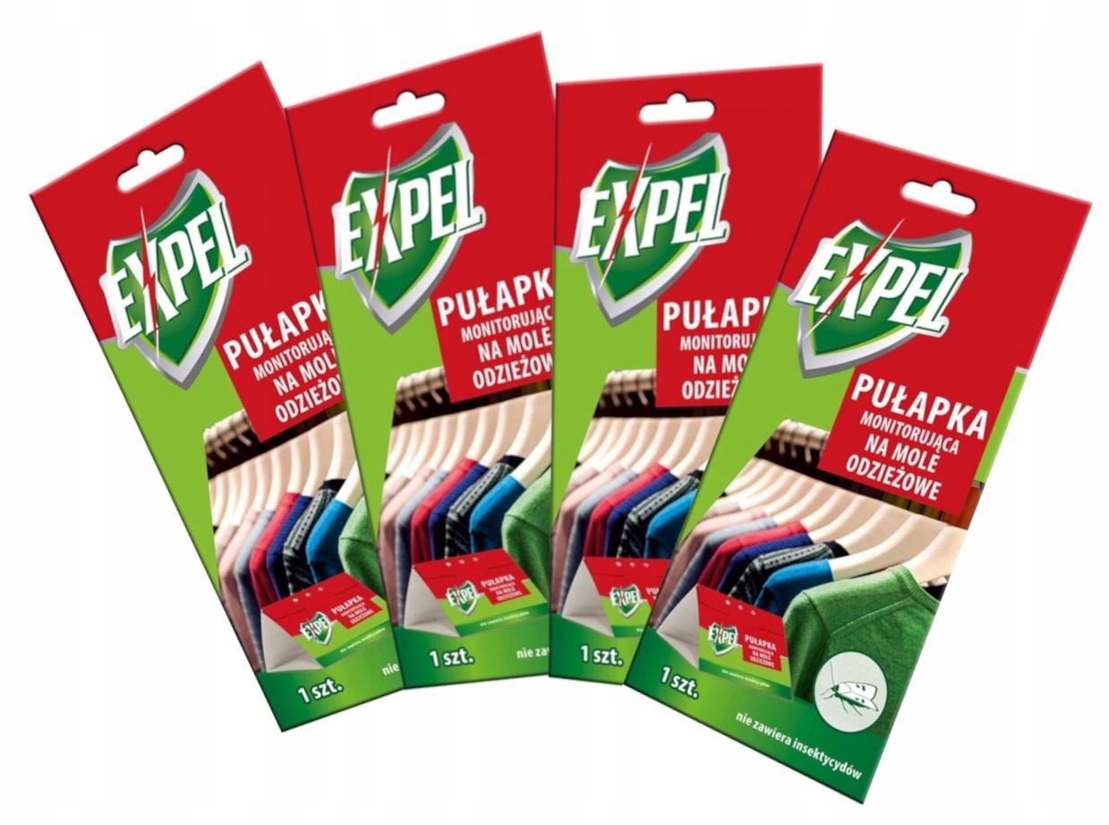 

4X Expel pułapka na Mole odzieżowe ubraniowe