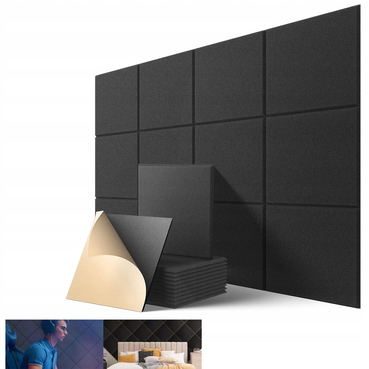 24X Panel akustyczny Samoprzylepny pianka miękka wygłuszająca