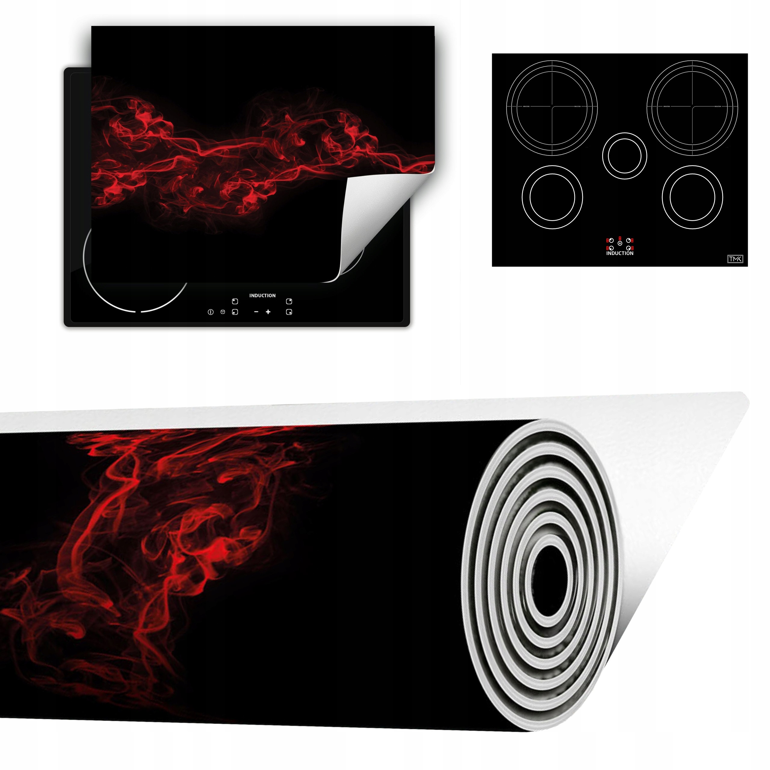 Vinylová Podložka Do Kuchyně Více Místa 70x52 Černá červená