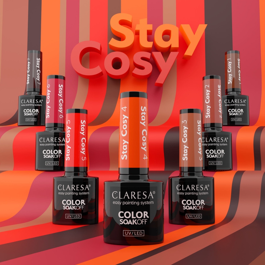 CLARESA LAKIER HYBRYDOWY UV/LED STAY COSY WYBÓR KOLORU Marka Claresa