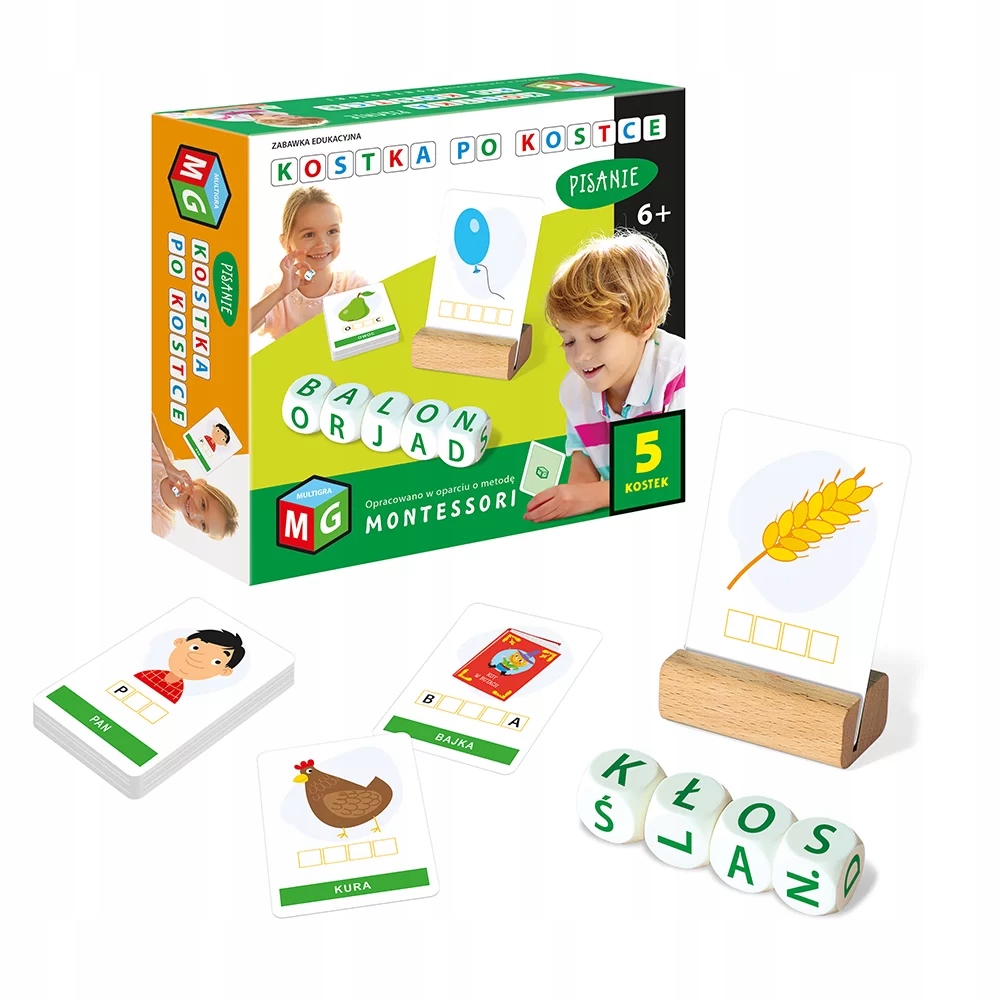 Kostka Po Kostce Pisanie 5 Kostki Zabawka Edukacyjna Montessori Multigra