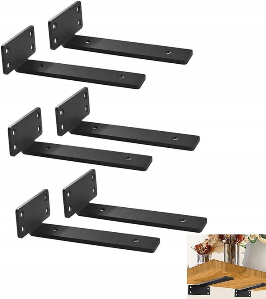 Držáky pro polic Skrytý L nosnost 75 kg odolný proti korozi a rzi