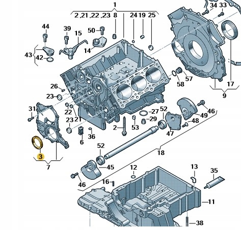 Nový těsnění klikového hřídele Oe 079103051D