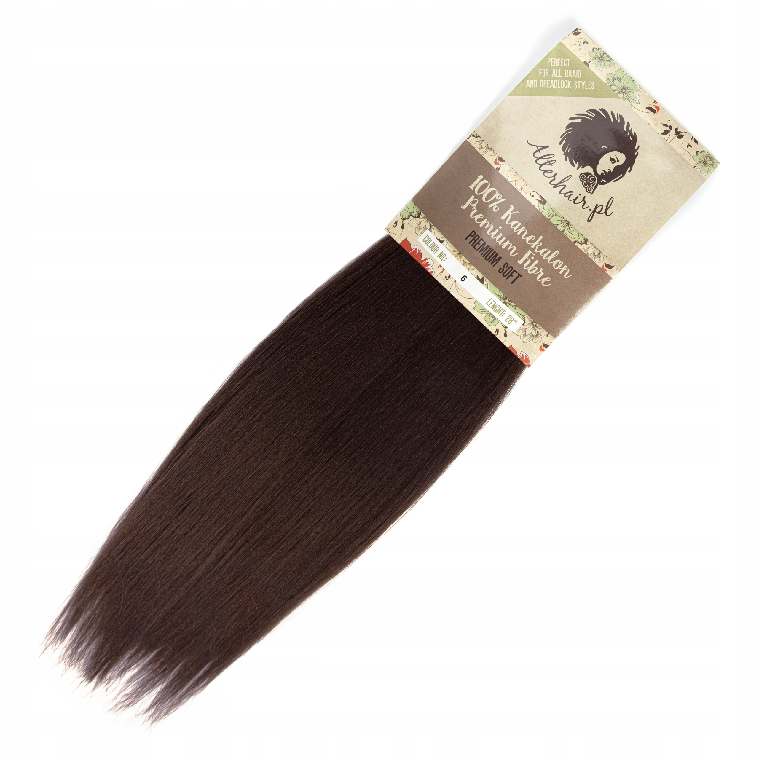 WŁOSY SYNTETYCZNE Pre-Stretched #6 BRĄZOWE