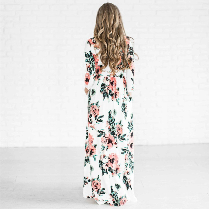 Sukienka w kwiaty maxi długa PLUS SIZE 44 XXL Rozmiar 44