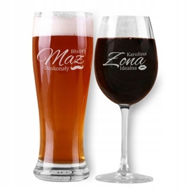 

dla małżeństwa- szklanka i kieliszek