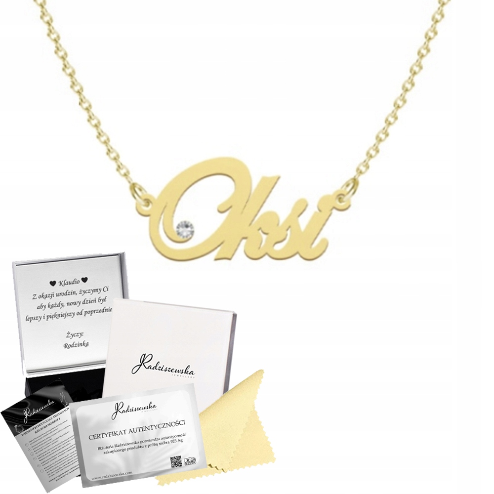 Zlatý Řetízek Se Jménem Oksi Dárek Žena Stříbro 925 Přání Bonus