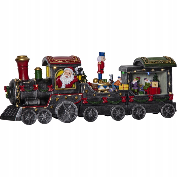 Vánoční scéna, vlak svatého Mikuláše Led Largeville