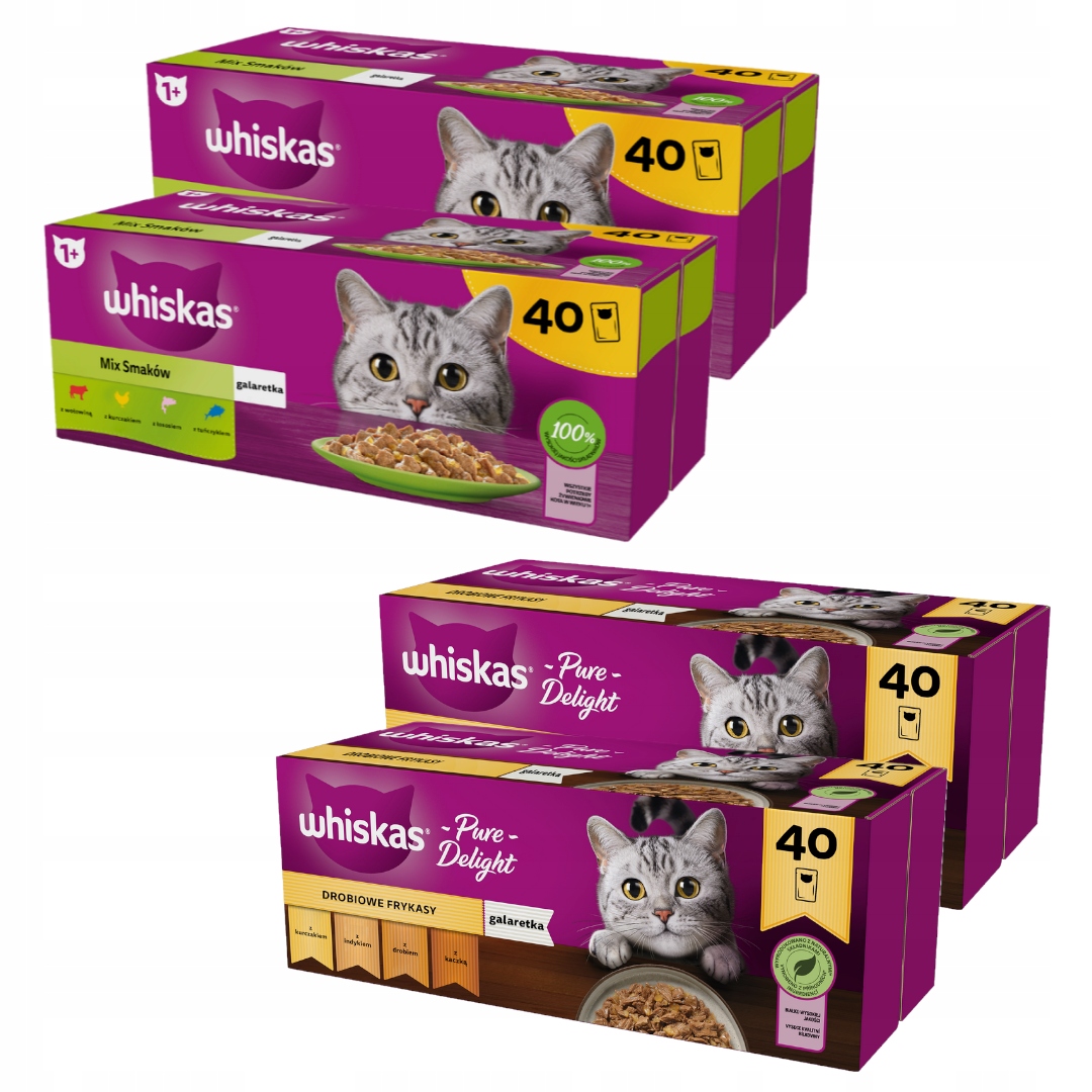 Levně Whiskas Drůbeží rybí a tradiční příchutě 160 x 85 g