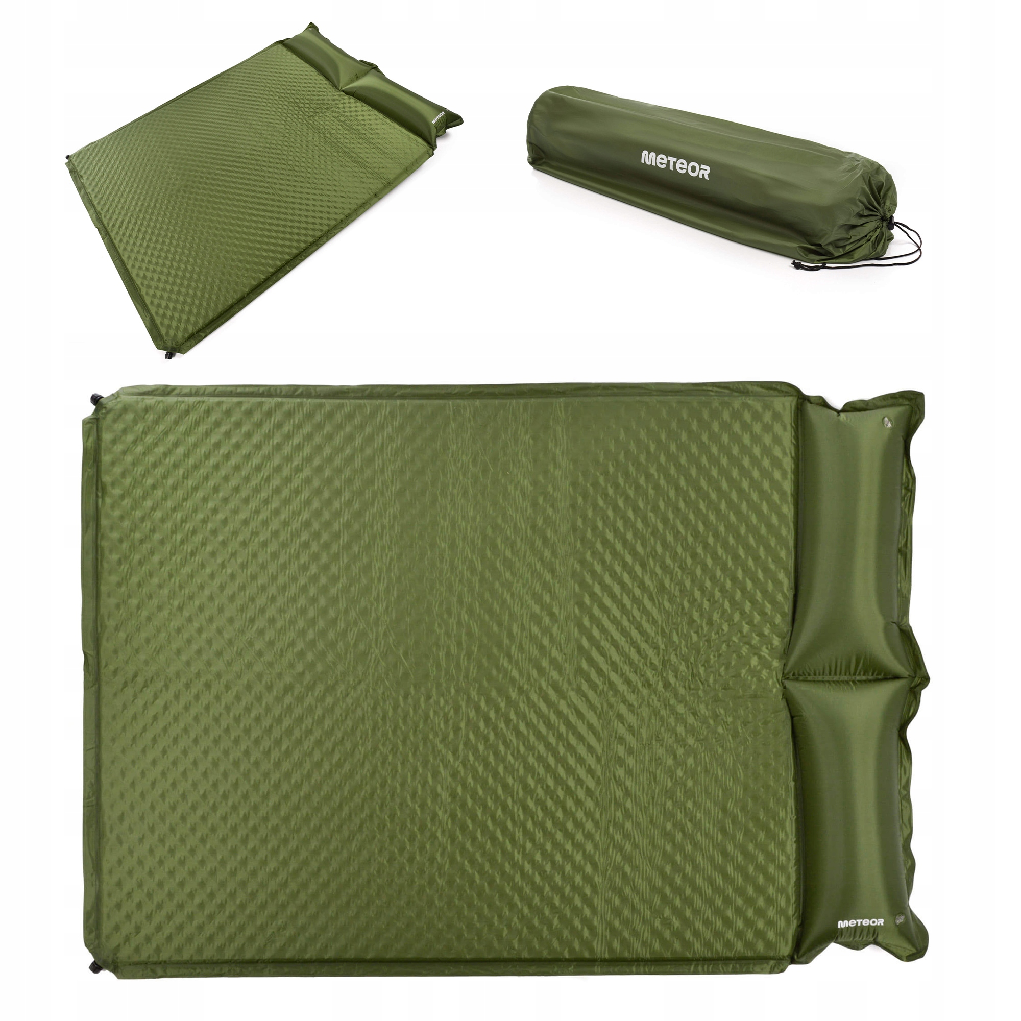 Mata samopompująca materac karimata turystyczna poduszka dwuosobowa Meteor