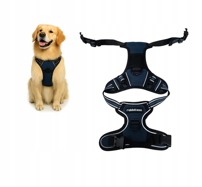 Levně Postroje pro psa proti tahání, beztlakové, nastavitelné, reflexní, velikost L