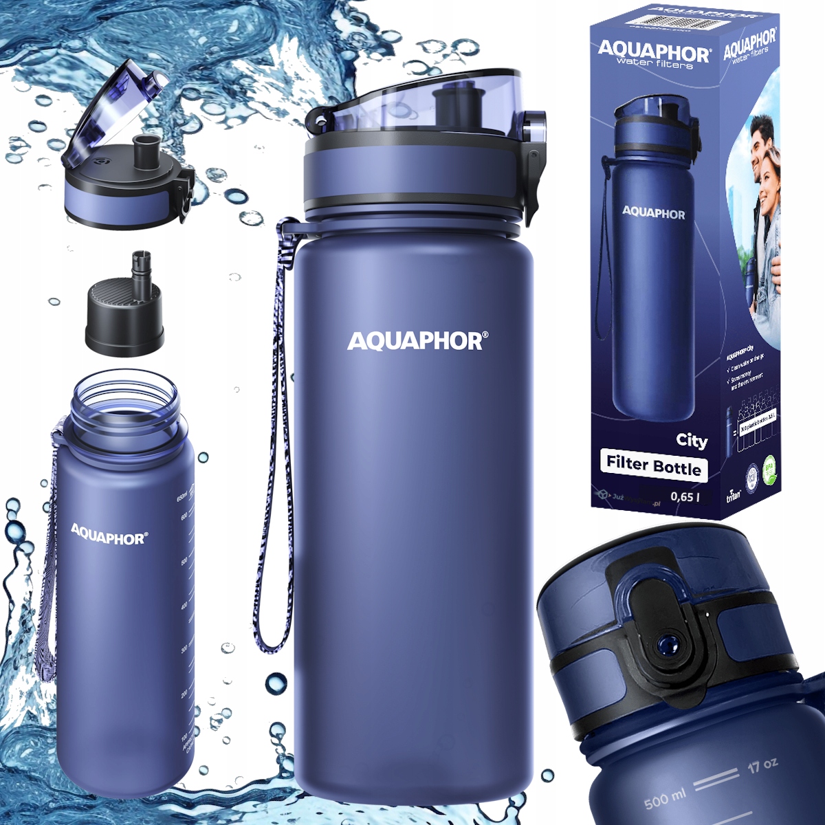 Aquaphor City 650 ml filtrační láhev na vodu s vyměnitelnou náplní