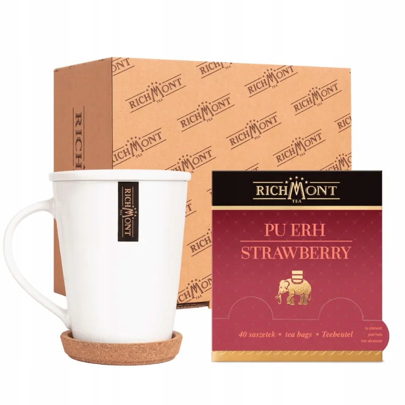 Herbata Richmont Pu Erh Strawberry 40 szt zestaw do celebracji herbaty
