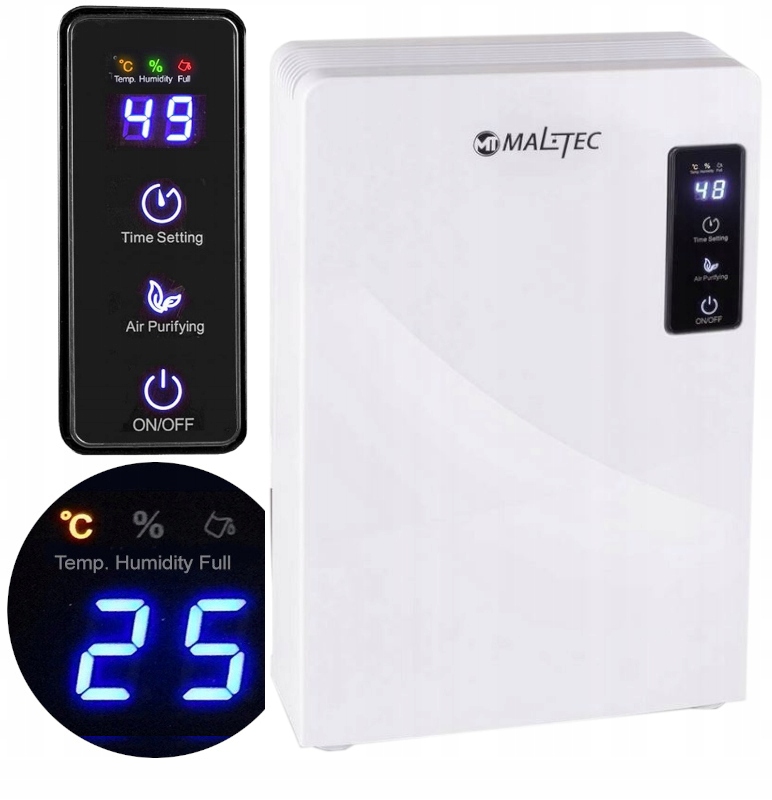 Odvlhčovač Vzduchu Pohlcovač Vlhkosti 2200 ml Čistič Uv Výkonný 90 W