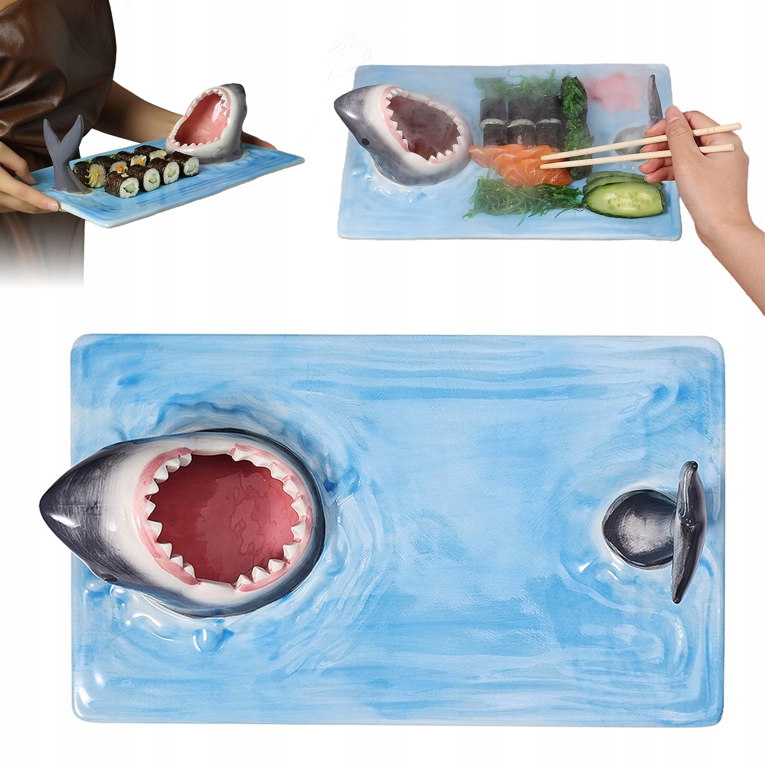 Keramický Talíř S Žralokem S Prostorem Pro Špachtli V Ocasu 33*20*10 CM