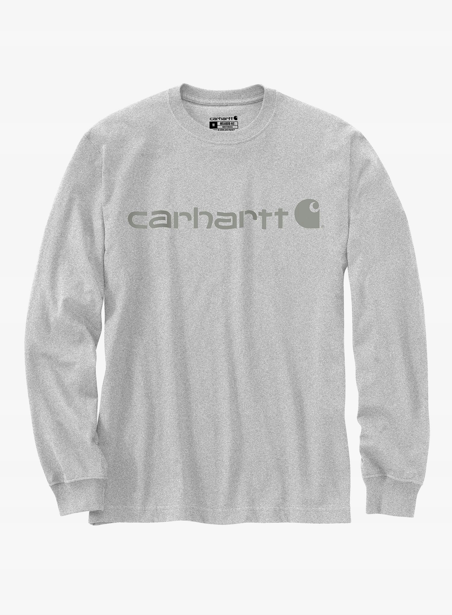 Mikina Carhartt Dearborn Relaxed Ls Logo T-Shirt světle šedá/šedá XL